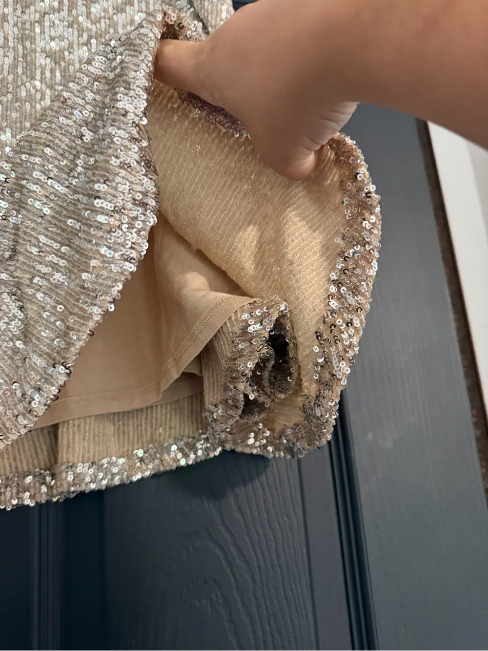 Free People Trumpet Silver Sequin Mini Skirt
